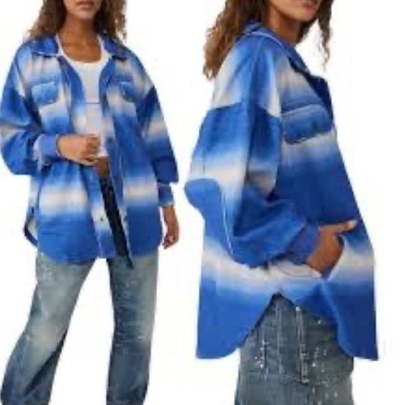 Free People Ombre Shacket NWT size L - Picture 1 of 5